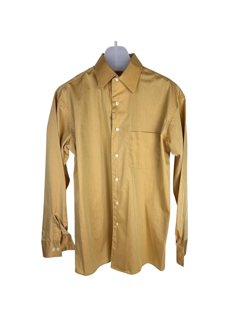 Kenneth Cole Reaction Men's Long-Sleeve Dress Shirt Golden Yellow Size M 15-32/3